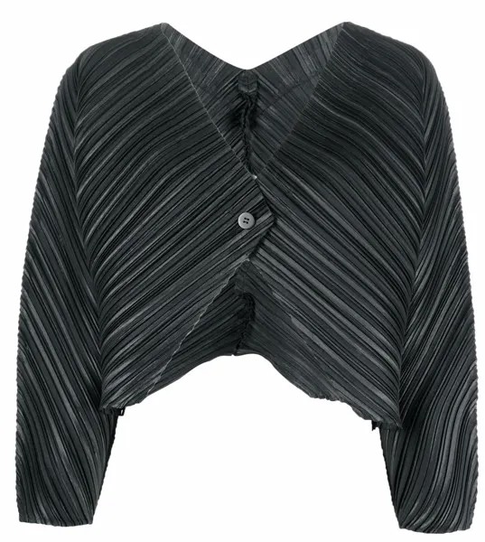 Pleats Please Issey Miyake плиссированная блузка с V-образным вырезом