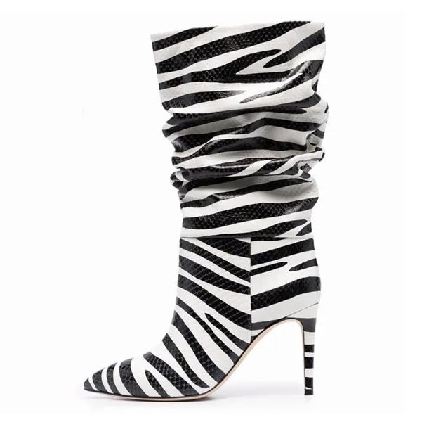 Модная женская обувь на шпильке Arden Furtado 2022, элегантные сексуальные плиссированные сапоги до середины икры, большой размер 41 42