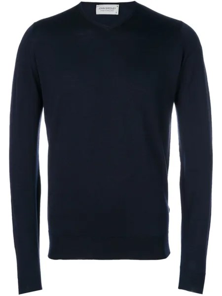 John Smedley классический свитер, синий
