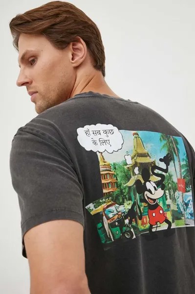 Хлопковая футболка x Disney Desigual, серый