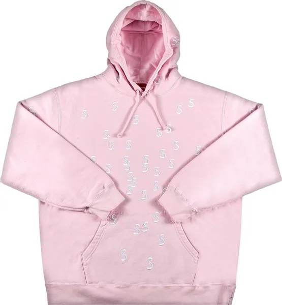 Толстовка Supreme Embroidered S Hooded Sweatshirt 'Light Pink', розовый