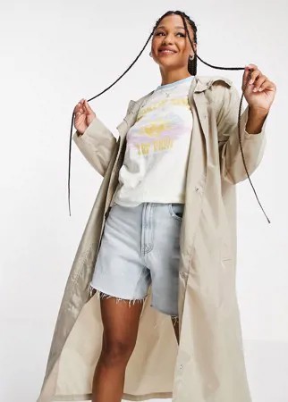 Бежевая парка-дождевик в стиле oversized ASOS DESIGN-Светло-бежевый цвет