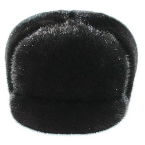 Шапка ушанка  формованная, размер 58, черный