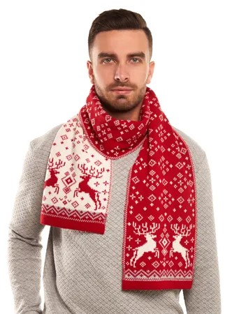 Шарф мужской Scandica Deers красный One Size