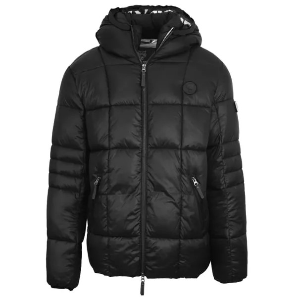 Стеганая куртка с маленьким круглым логотипом Plein Sport, черный