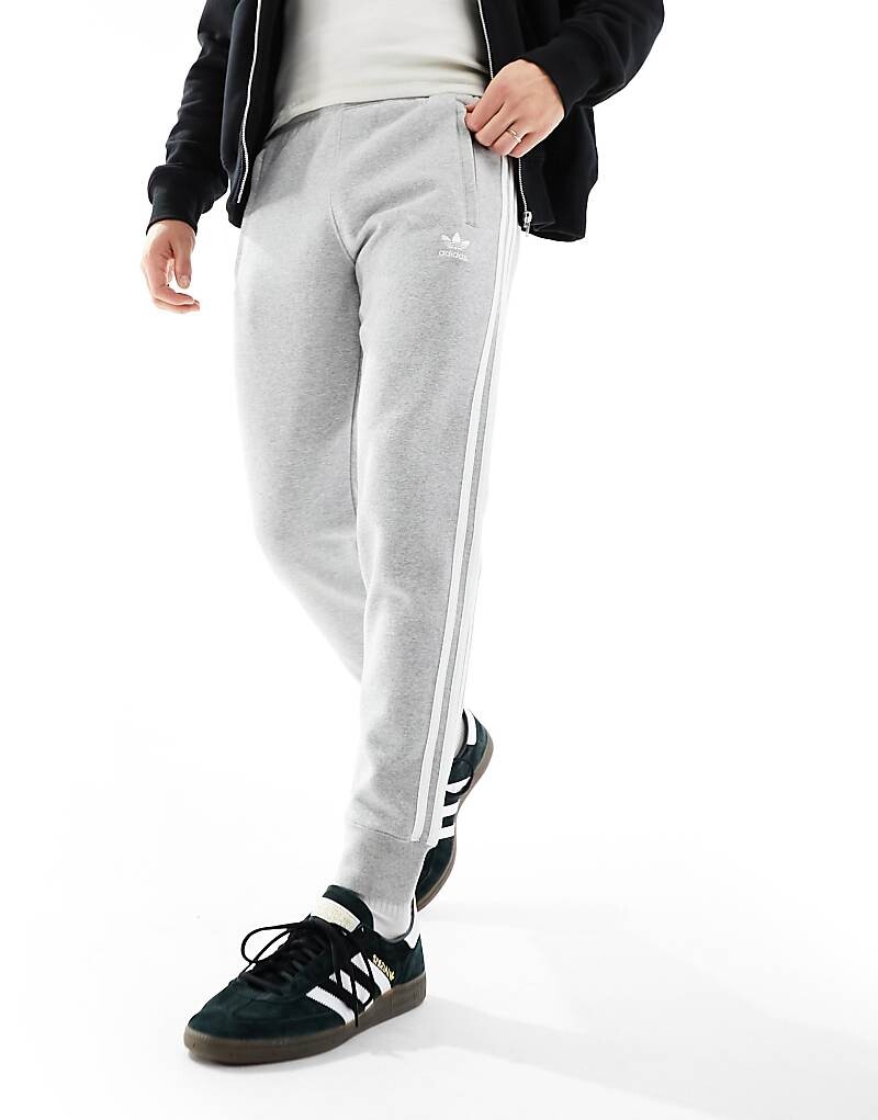 Серые джоггеры с 3 полосками adidas Originals