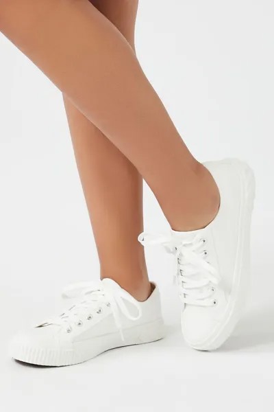 Низкие кроссовки из плотной ткани Forever 21, белый