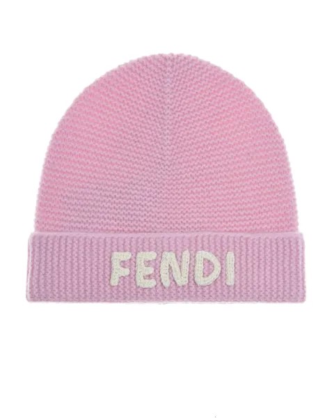 Розовая шапка из шерсти и кашемира Fendi детская