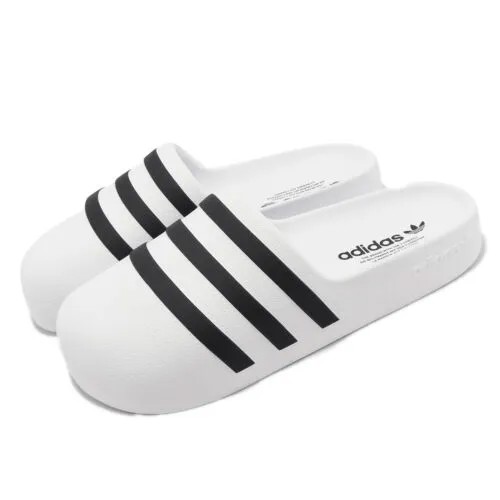 Adidas Originals AdiFOM Adilette White Black Мужские унисекс сандалии без шнуровки HQ7219