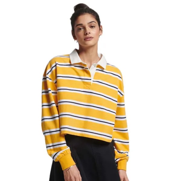 Поло с длинным рукавом Superdry Vintage Cropped Rugby, желтый