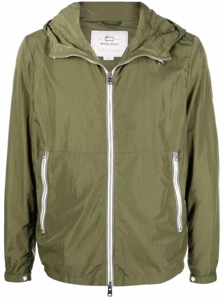 Woolrich куртка на молнии с капюшоном, зеленый