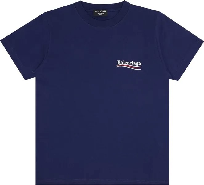 Футболка Balenciaga Small Fit T-Shirt 'Pacific Blue/White', синий