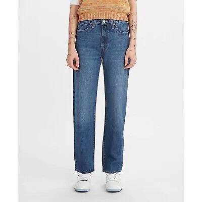 Женские мешковатые прямые джинсы со средней посадкой Levis 94 — цвет индиго 28-летнего возраста