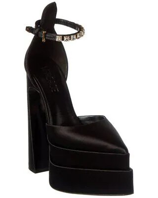 Versace Женские шелковые туфли на платформе Aevitas, черные 40