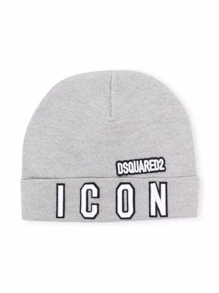 Dsquared2 Kids шапка бини с нашивкой Icon