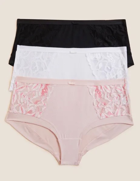 3 шт. шорты-бриджи Wildblooms с высокой посадкой Marks & Spencer