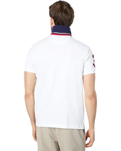 Рубашка U.S. POLO ASSN. Short Sleeve Sash Front Slim Fit Knit Shirt, белый