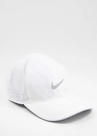 Белая кепка Nike Running Aerobill-Белый