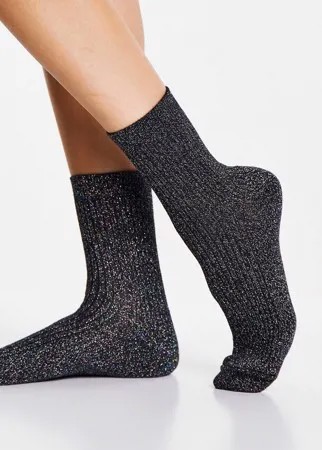 Черные носки до щиколотки с блестками Accessorize-Черный цвет