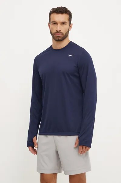 Тренировочный лонгслив Reebok, темно-синий