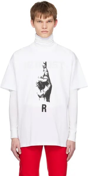 Белая футболка с принтом Raf Simons