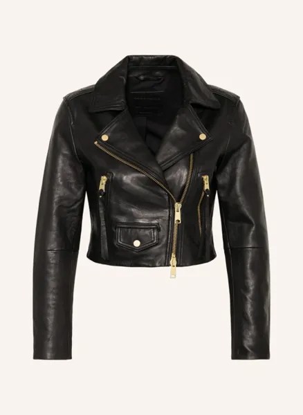 Кожаная куртка элора Allsaints, черный