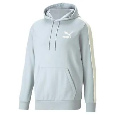 Puma Iconic T7 Pullover Hoodie Mens Blue Casual Athletic Outerwear 599874-71