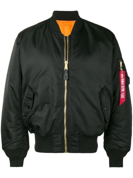 Alpha Industries бомбер свободного кроя, черный