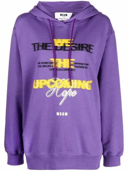 MSGM oversized graphic-print hoodie