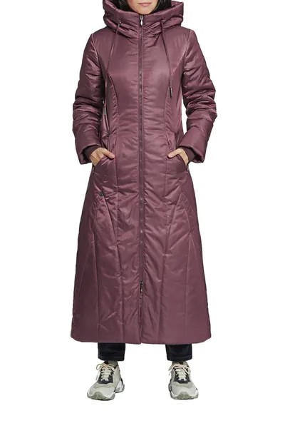 Пуховик-пальто женский D`imma 2104 красный 60-170