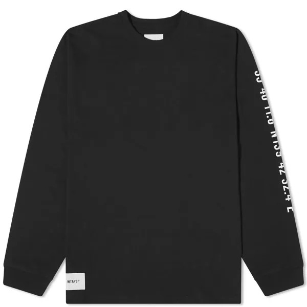 Футболка Wtaps Long Sleeve 12 Printed, черный