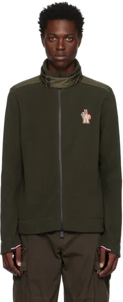 Водоотталкивающая куртка цвета хаки Moncler Grenoble