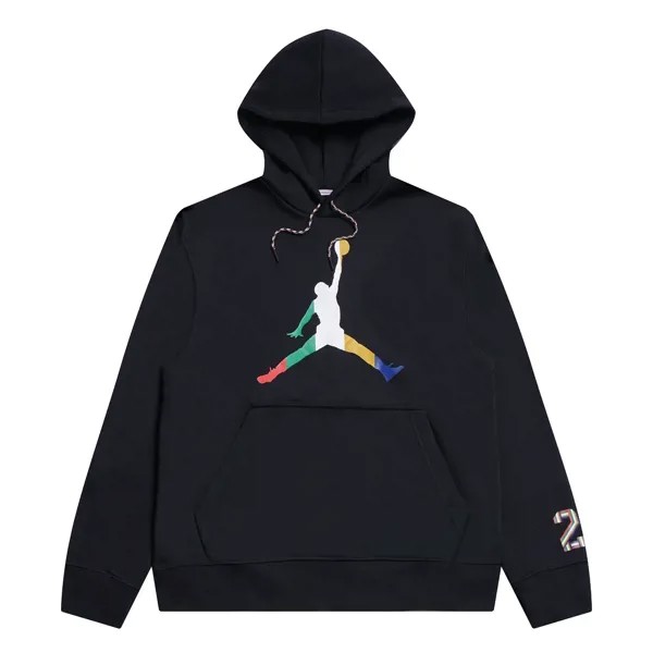 Толстовка мужская Jordan Multi-Color Large Logo Printing Hoodie черная L