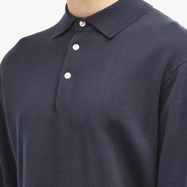 Трикотажное поло с длинными рукавами Beams Plus, 12 г, синий