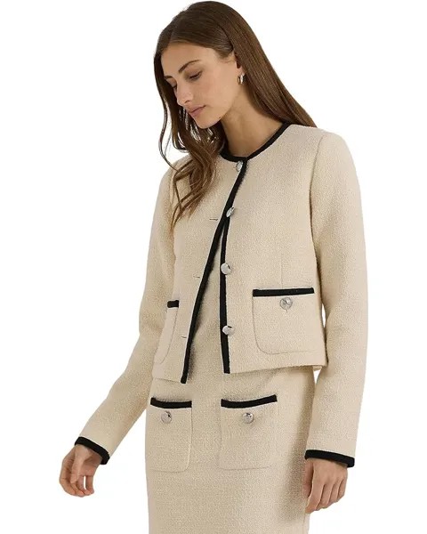 Куртка LAUREN Ralph Lauren Two-Tone Boucle Cropped, цвет Mascarpone Cream/Black