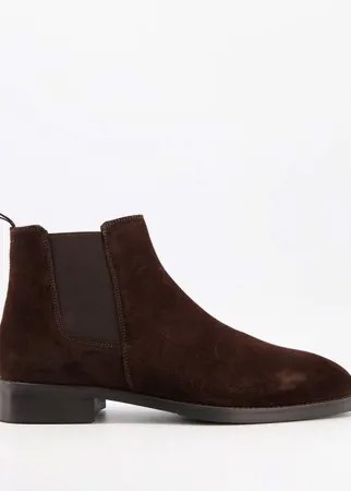 Коричневые замшевые ботинки челси Moss London-Коричневый цвет