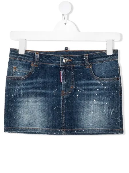 Dsquared2 Kids декорированная джинсовая юбка