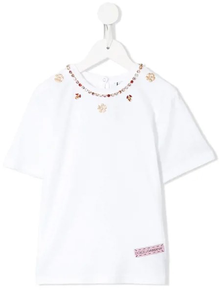 Dolce & Gabbana Kids футболка со стразами