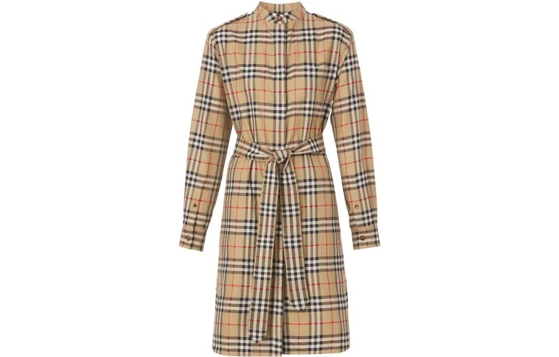 Платье с длинными рукавами женское цвета хаки Burberry
