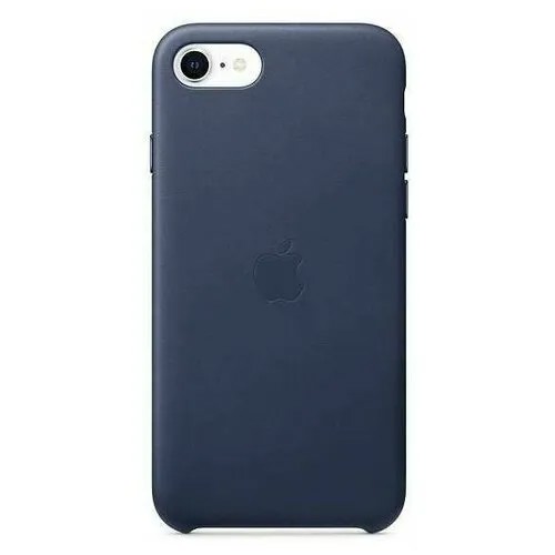 Чехол-накладка Apple кожаный для iPhone SE (2020) темно-синий