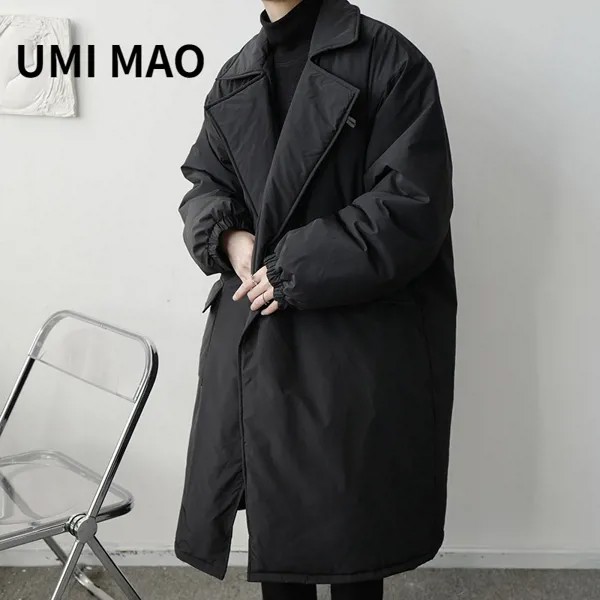 Новая нишевая японская Корейская версия UMI MAO Yamamoto в темном стиле, зимнее теплое пальто средней длины для мужчин и женщин, дизайн Y2K