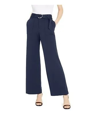 INC Женские темно-синие вечерние широкие брюки с поясом 0