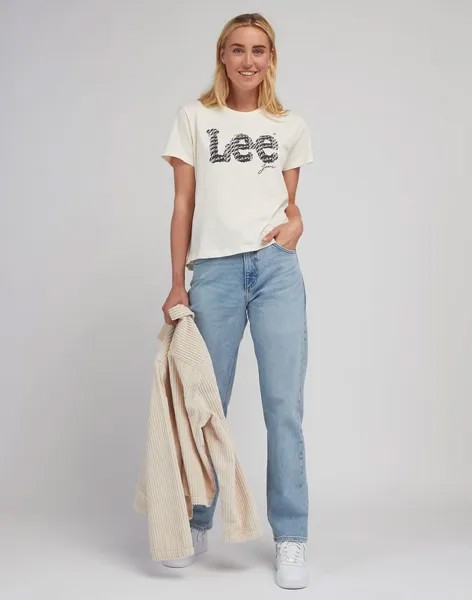 Футболка с логотипом цвета экрю Lee, белый