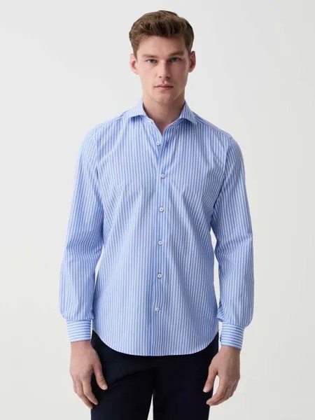 Рубашка Slim-Fit из полосатого хлопка, цвет white/light blue