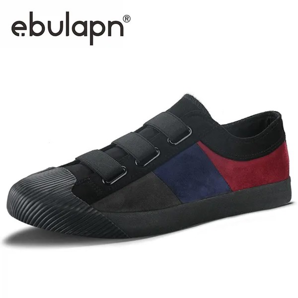 Мужские парусиновые туфли Ebulapn, Вулканизированная подошва, эластичная лента, мягкая подошва, повседневные лоферы, корейский стиль