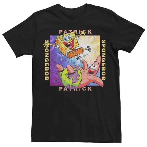Мужская футболка с запахом и квадратной запахом «Губка Боб Квадратные Штаны Патрик» Licensed Character