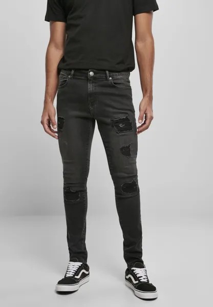 Джинсы узкого кроя HEAVY DESTROYED SLIM FIT JEANS Urban Classics, Realblk Heavy Destroyed Washed