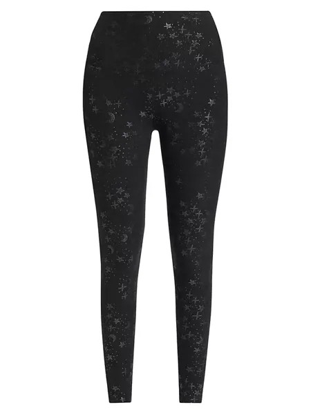 Леггинсы миди с высокой талией Softshine Beyond Yoga, цвет gunmetal starry night foil