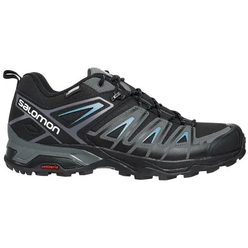 Полуботинки хайкеры Salomon L41670800, летние, натуральная кожа, укрепленный мысок, анатомическая стелька, размер 8 / 26, голубой, черный