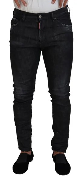 Джинсы DSQUARED2 Черные потертые мужские джинсы скинни с низкой талией IT48/W34/M Рекомендуемая розничная цена 610 долларов США